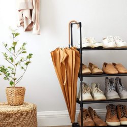 Skoreol - delbart skostativ med 5 hylder - sort 45 x 30 x 90