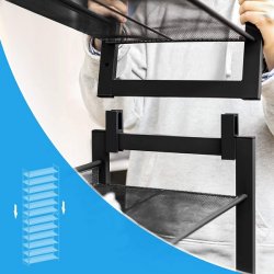 Skoreol med 12 hylder - st med 2 x 6 skohylder - sort metal