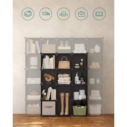 Opbevaringsskab - kubisk skab i plastik - plastikskab med 16 rum