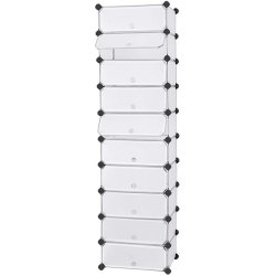 Skoreol - kubisk skoskab i plastik - skohylder med 10 skorum