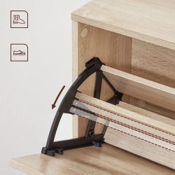 Skoskab med 2 skuffer - skoreol med 2 rum - eg brun