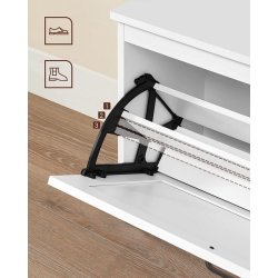 Skob�nk - siddeb�nk med skohylder - skoskab med b�nk - hvid