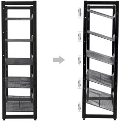 Skoreol med 5 trdhylder - skoreol med 5 skohylder - sort metal