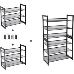 Skoreol med 3 trdhylder - skoreol med 3 skohylder - sort metal