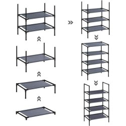 Skoreol - skostativ i metal med 4 gr stofhylder - 45x28x80