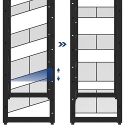 Skoreol med 12 hylder - st med 2 x 6 skohylder - sort metal