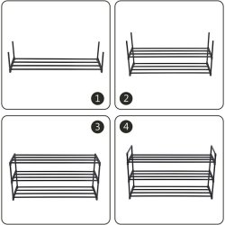 Skoreol - skostativ i sort metal med 3 hylder - 92 x 30 x 54