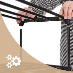 Skoreol - skostativ i sort metal med 6 hylder - 45 x 30 x 106