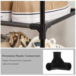 Skoreol - skostativ i metal med 4 sorte stofhylder - 45x28x80