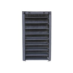 Skoreol med 10 hylder til 40 sko - 160 x 88 x 28 cm - gr