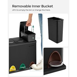 Pedal skraldespand - pedalspand med lg - 24L (3x8L) sort metal