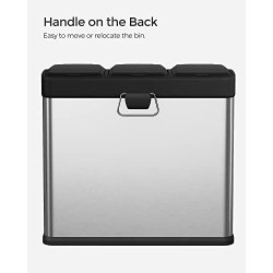 Pedal skraldespand - pedalspand med l�g - 24L (3x8L) s�lv metal