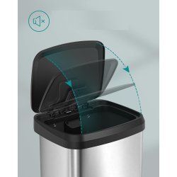 Pedalspand - stor skraldespand med soft close l�g - 50L s�lv