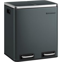 Skraldespand - pedalspand med soft close lg - 2x15L antracit gr