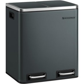 Skraldespand - pedalspand med soft close lg - 2x15L antracit gr