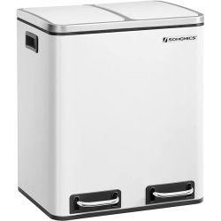 Skraldespand - pedalspand med soft close lg - 2x15L hvid