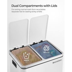 Skraldespand - pedalspand med soft close lg - 2x15L hvid