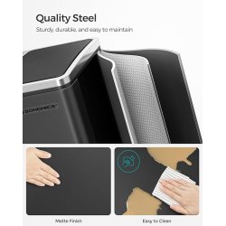 Skraldespand - pedalspand med soft close lg - 2x15L sort