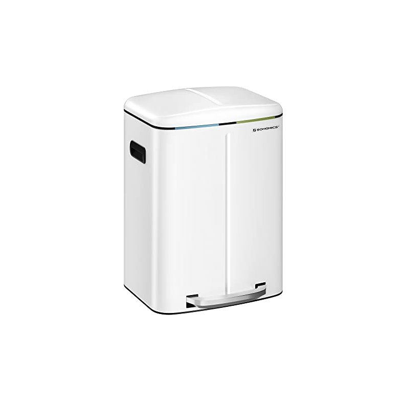 Skraldespand - pedalspand med soft close l�g - 2x20L hvid