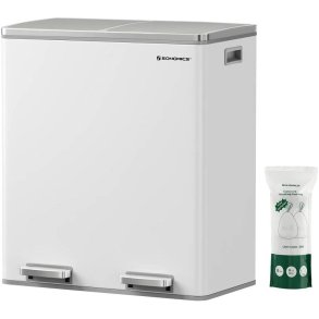 Skraldespand - pedalspand med soft close lg - 2x30L hvid