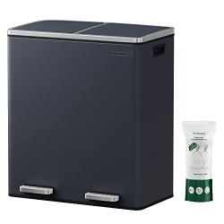 Skraldespand - pedalspand med soft close lg - 2x30L mrkegr