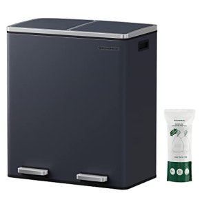 Skraldespand - pedalspand med soft close lg - 2x30L mrkegr