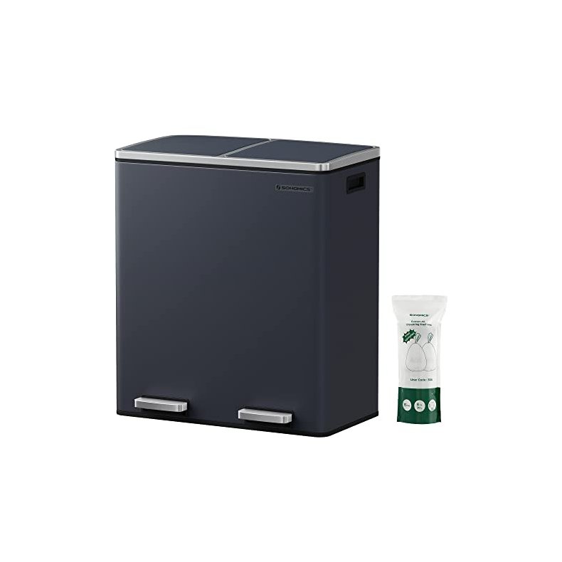 Skraldespand - pedalspand med soft close lg - 2x30L mrkegr