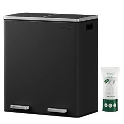 Skraldespand - pedalspand med soft close lg - 2x30L sort