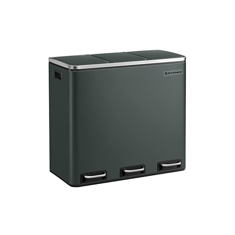 Skraldespand - pedalspand med soft close lg - 54L (3x18) antracit gr