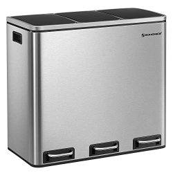 Skraldespand - pedalspand med soft close lg - 54L (3x18) slv