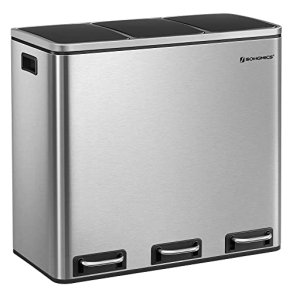Skraldespand - pedalspand med soft close lg - 54L (3x18) slv