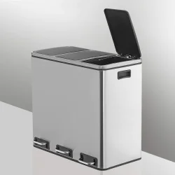 Skraldespand - pedalspand med soft close lg - 54L (3x18) slv