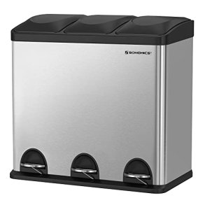 Skraldespand - pedalspand med soft close lg - 54L (3x18) slv/sort