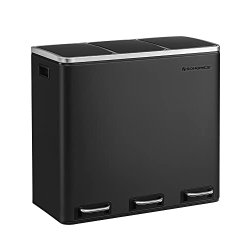 Skraldespand - pedalspand med soft close lg - 54L (3x18) sort