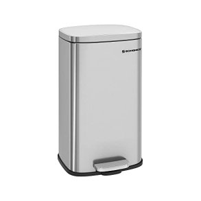 Skraldespand - pedalspand med soft close l�g - 30L s�lv