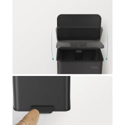 Skraldespand 40 liter - pedalspand med soft close l�g - sort