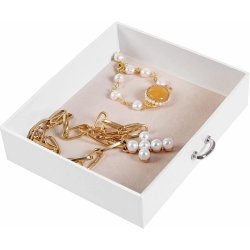 Smykkeskrin med mange rum - skrin til smykker - hvid kunstlder