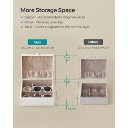 Smykkeskrin i kunstlder - skrin til smykkeopbevaring - hvid