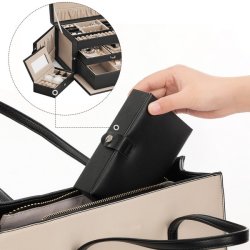 Smykkeskrin inkl. rejseskrin - skrin til smykker - sort