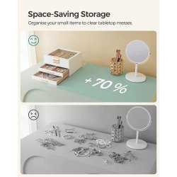 Smykkeskrin i kunstlder - smykkeskrin med 2 skuffer og glaslg