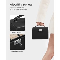 Smykkeskrin med mange rum - skrin til smykker - sort kunstlder