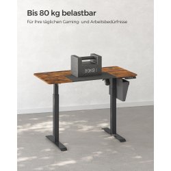 H�ve s�nkebord - elektrisk h�ve s�nke skrivebord - rustik brun