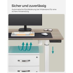 H�ve s�nkebord - elektrisk h�ve s�nke skrivebord - beige 60x140