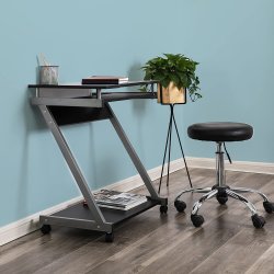Kompakt computerbord med udtr�ksplade til tastetur - sort