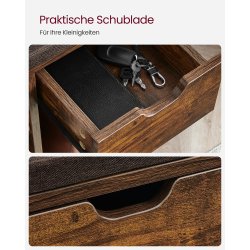 Skobnk - siddebnk med skohylder - entrebnk med skorum - rustik brun