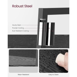 Reol - stigereol i industrielt design - sort 170 x 30 x 34