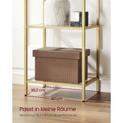 Stuereol - gulvreol med glas og gyldent stel 40x30,2x183,5