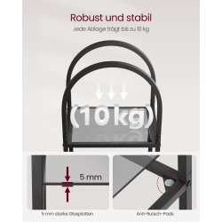 Stuereol - gulvreol med gr glas og sort stel 40x30,2x183,5