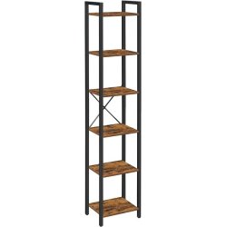 Reol - stuereol i industrielt design - rustik brun 187,5x40x30