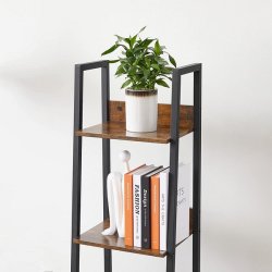 Reol - stigereol i industrielt design - rustik brun 140 x 30 x 34